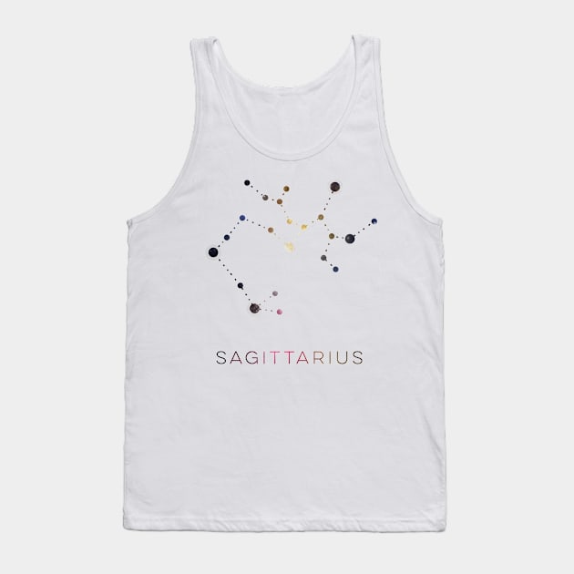 SAGITTARIUS STAR CONSTELLATION ZODIAC SIGN Tank Top by deificusArt